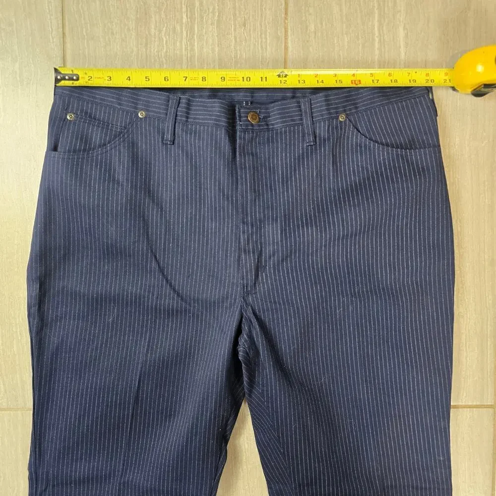 Vintage Wrangler Mens Blue Pinstriped Talon Pants Size 42 Regular NWOT